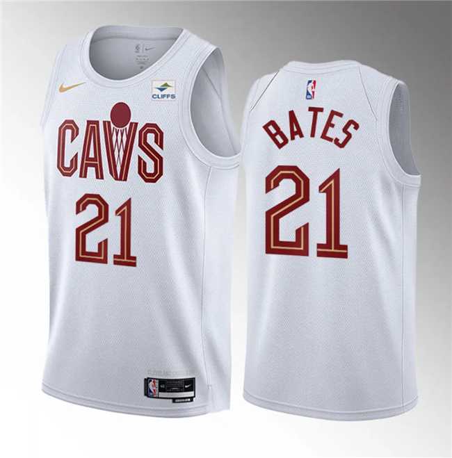 Men%27s Cleveland Cavaliers #21 Emoni Bates White 2023 Draft Association Edition Stitched Jersey Dzhi->charlotte hornets->NBA Jersey